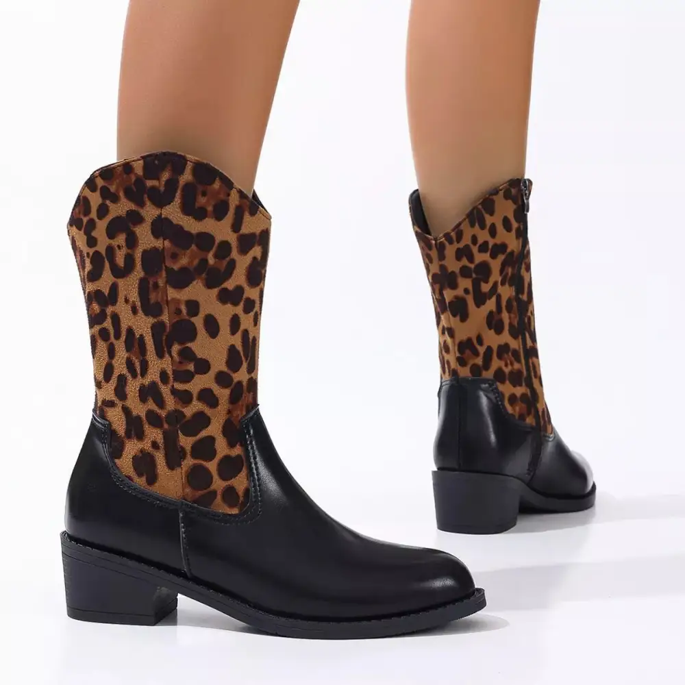 Relaxed Pointed Toe Block Heel Boots