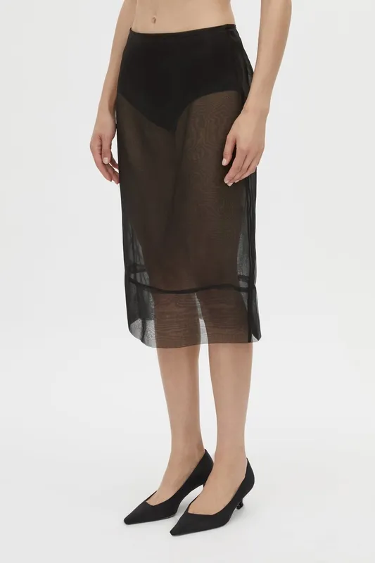 Black Textured Skirt