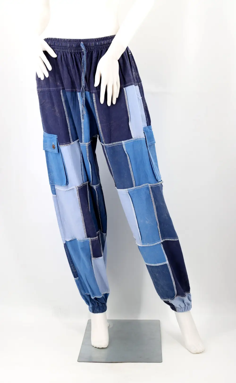 Women's Artful Harem Cargo Patchwork Cargo Pants