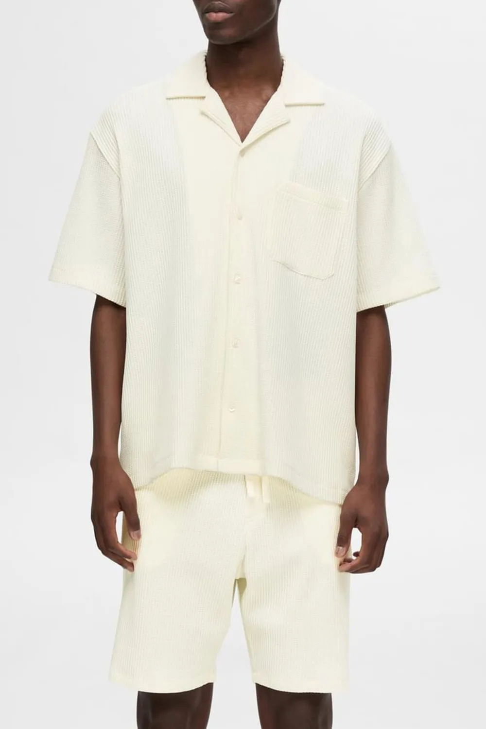 Casual Cuban Collar Co-ord Set Shirt