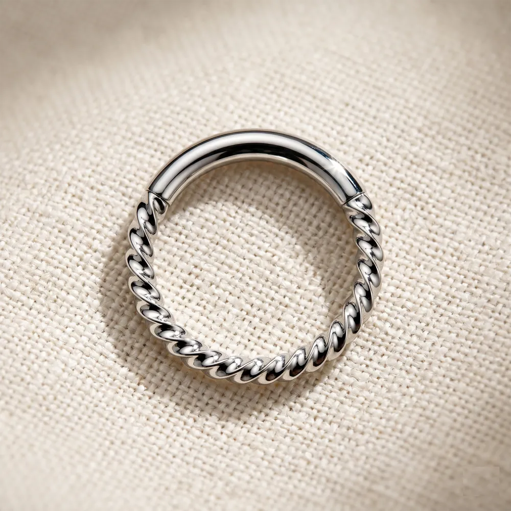 Everyday Titanium Hinged Hoop Ring