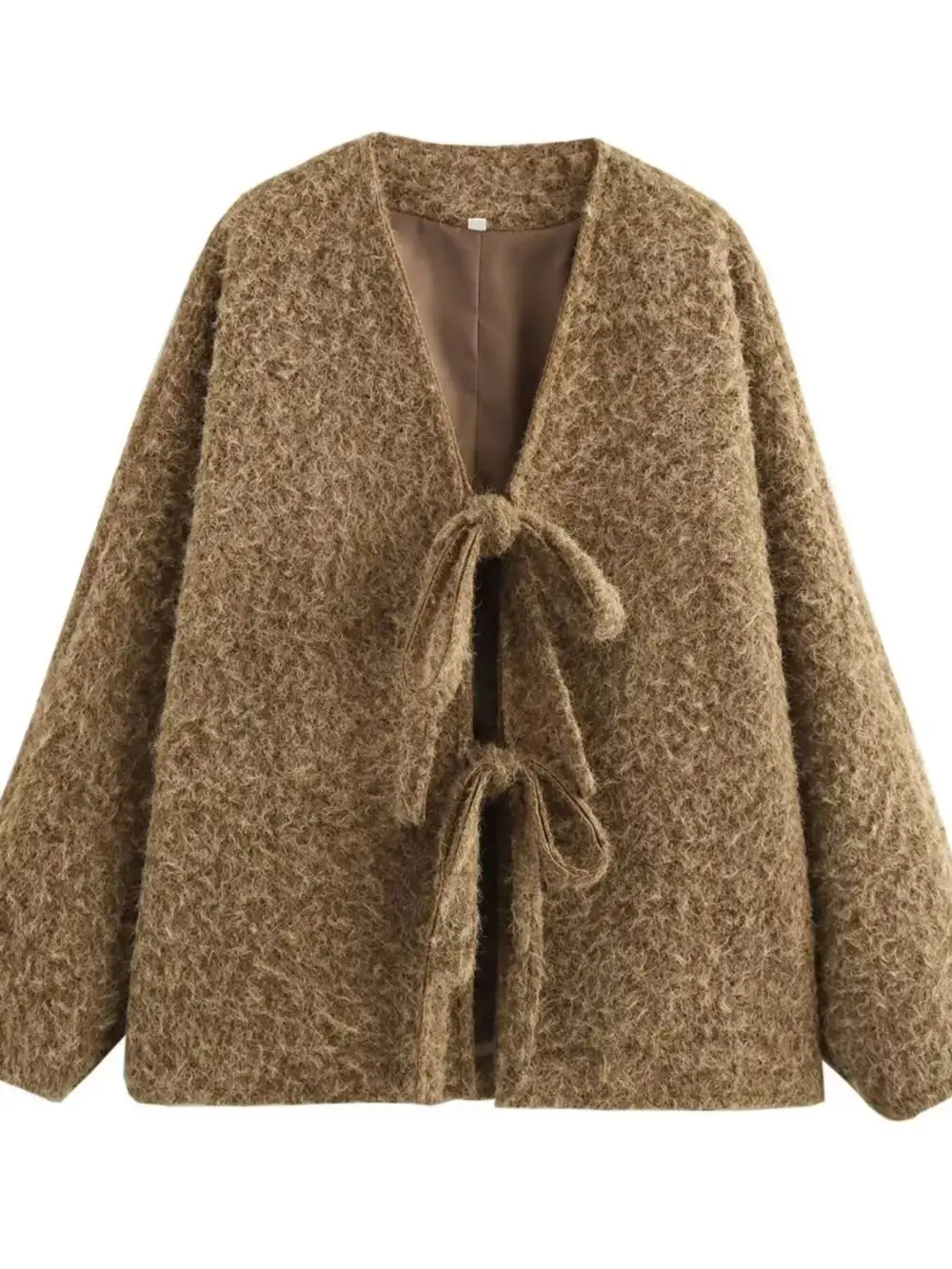 Textured Knit Tie-front Outerwear