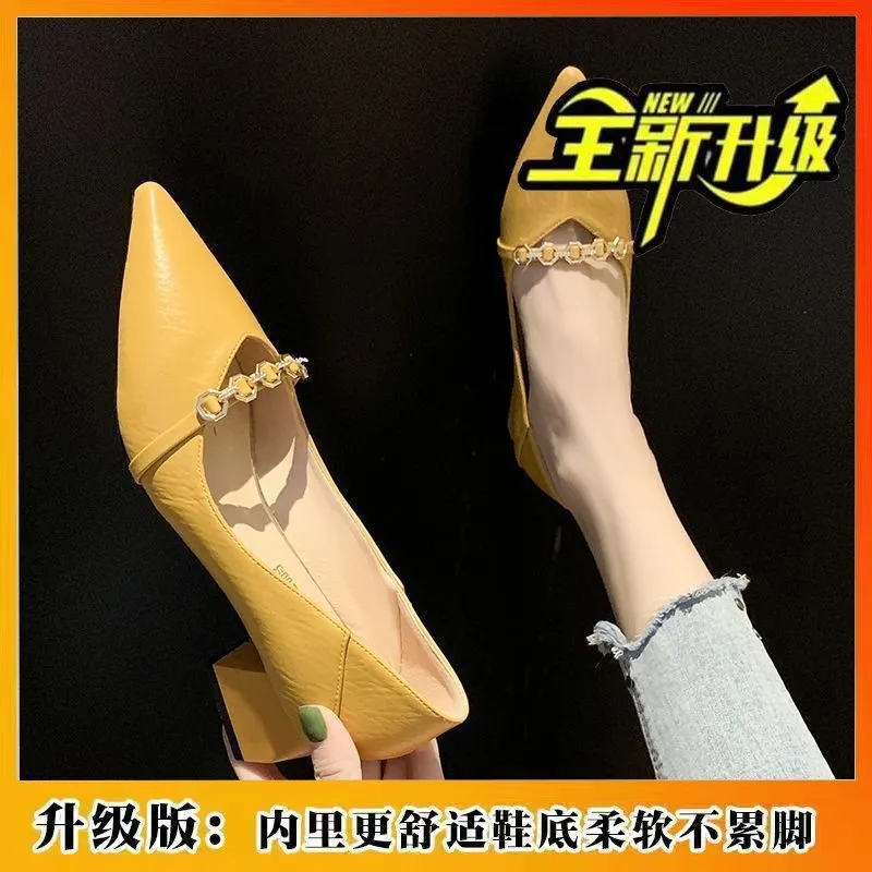 Pointed Toe Block Heel Pumps
