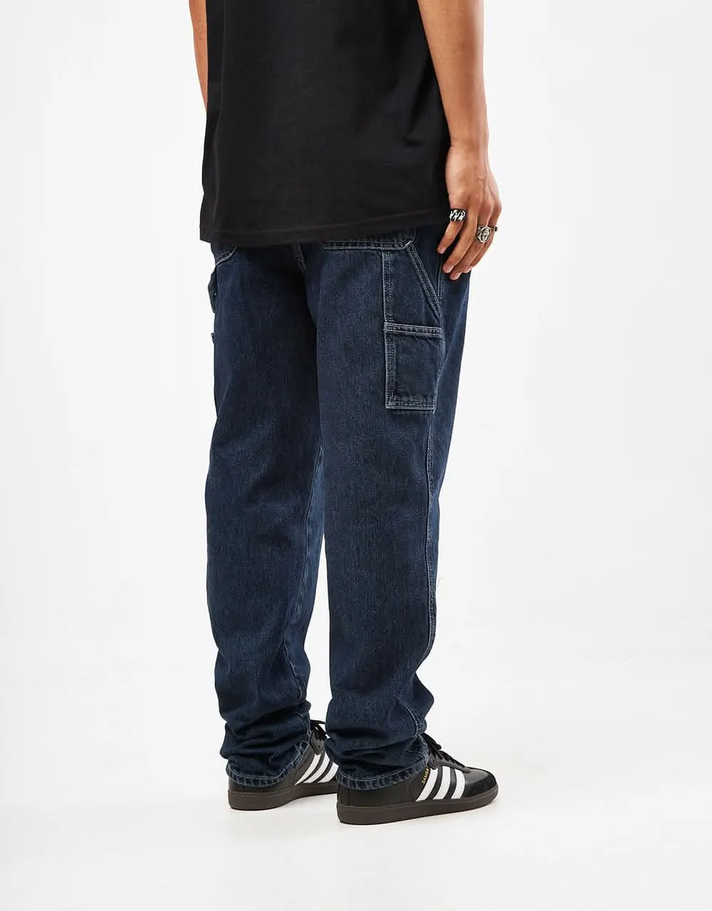 Light Stone Washed Baggy Carpenter Denim Jeans