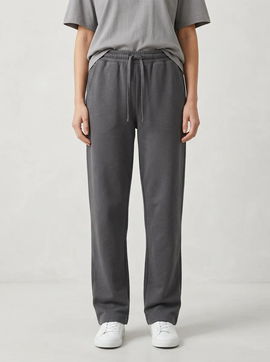 Women's Athletic Fitness Solid Charcoal Printed Athletic Pants