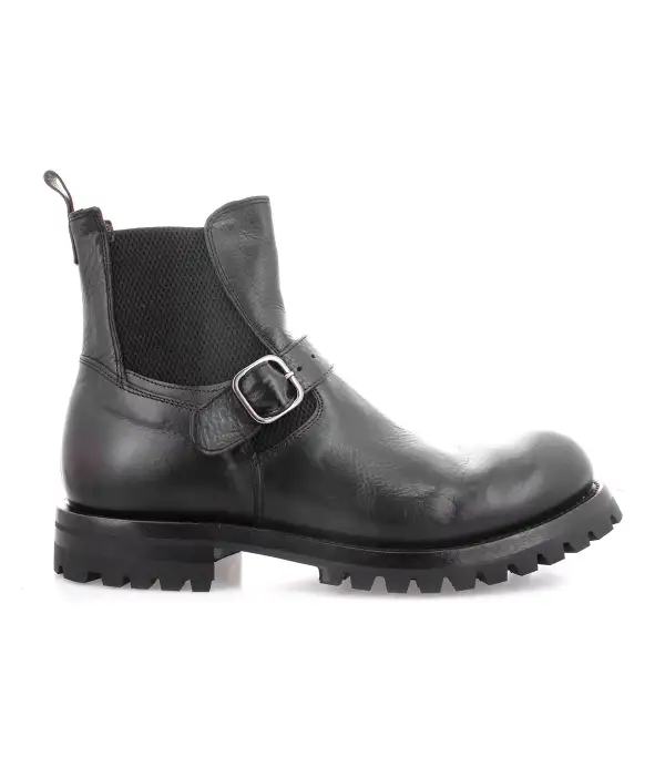 Men's Chelsea Buckle Leather Refined Ankle Boots