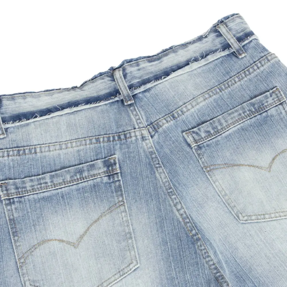 Baggy Distressed Washed Denim Jeans