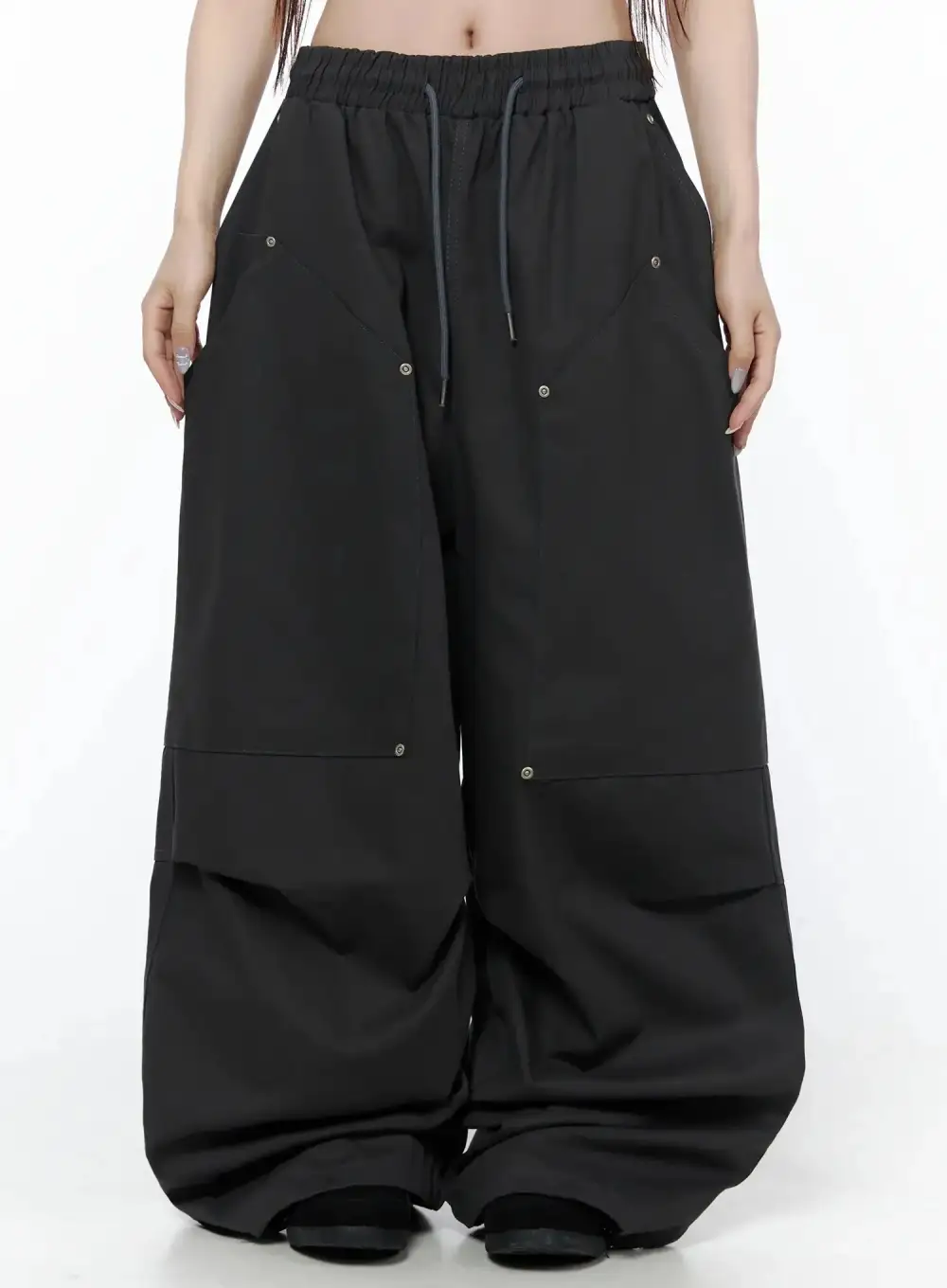 Cotton Carpenter Wide Pants