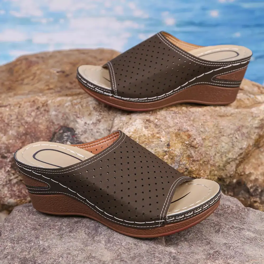 Simple Open Toe Wedge Sandals