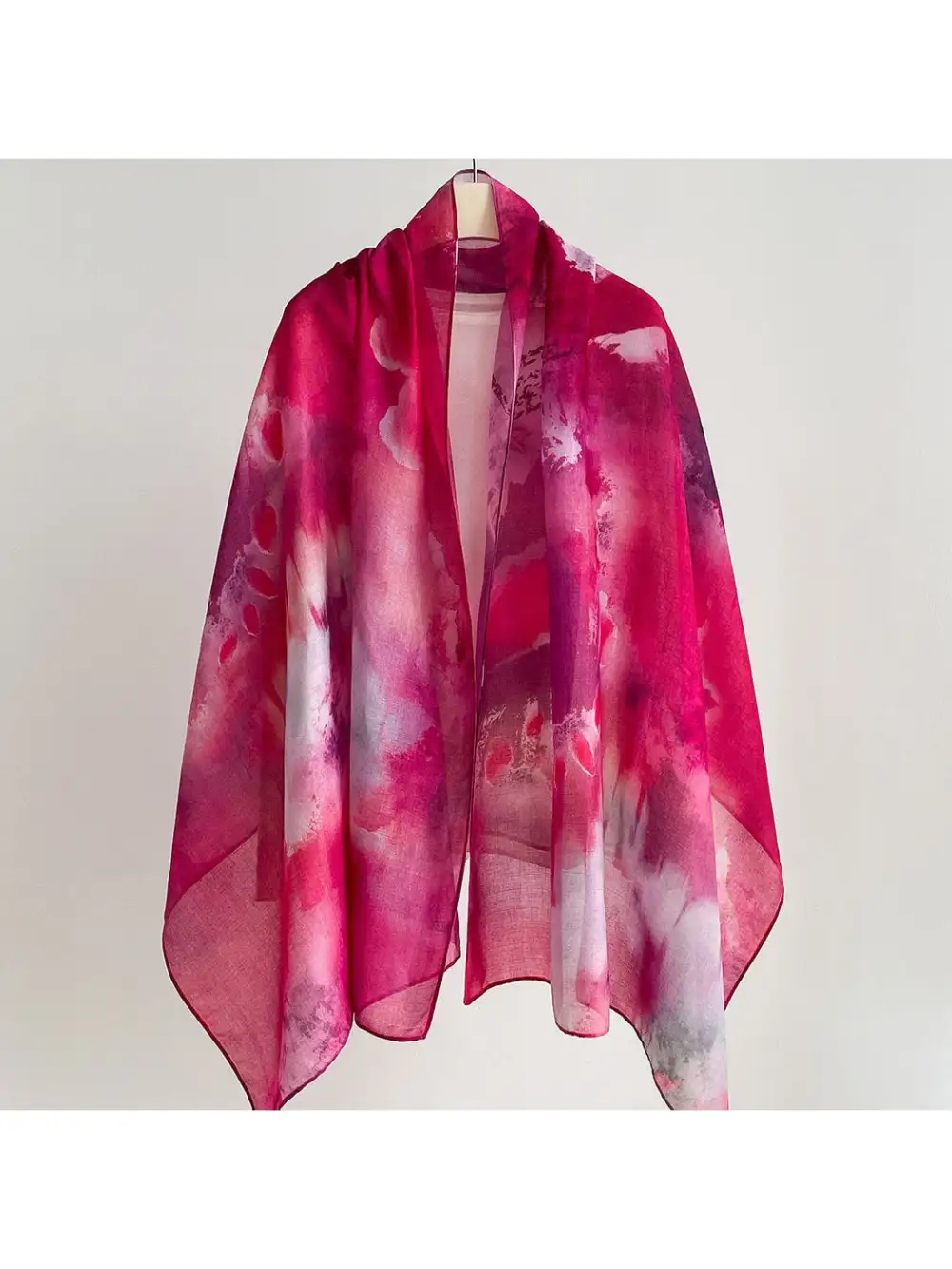 Watercolor Plant Print Summer Wrap Scarf