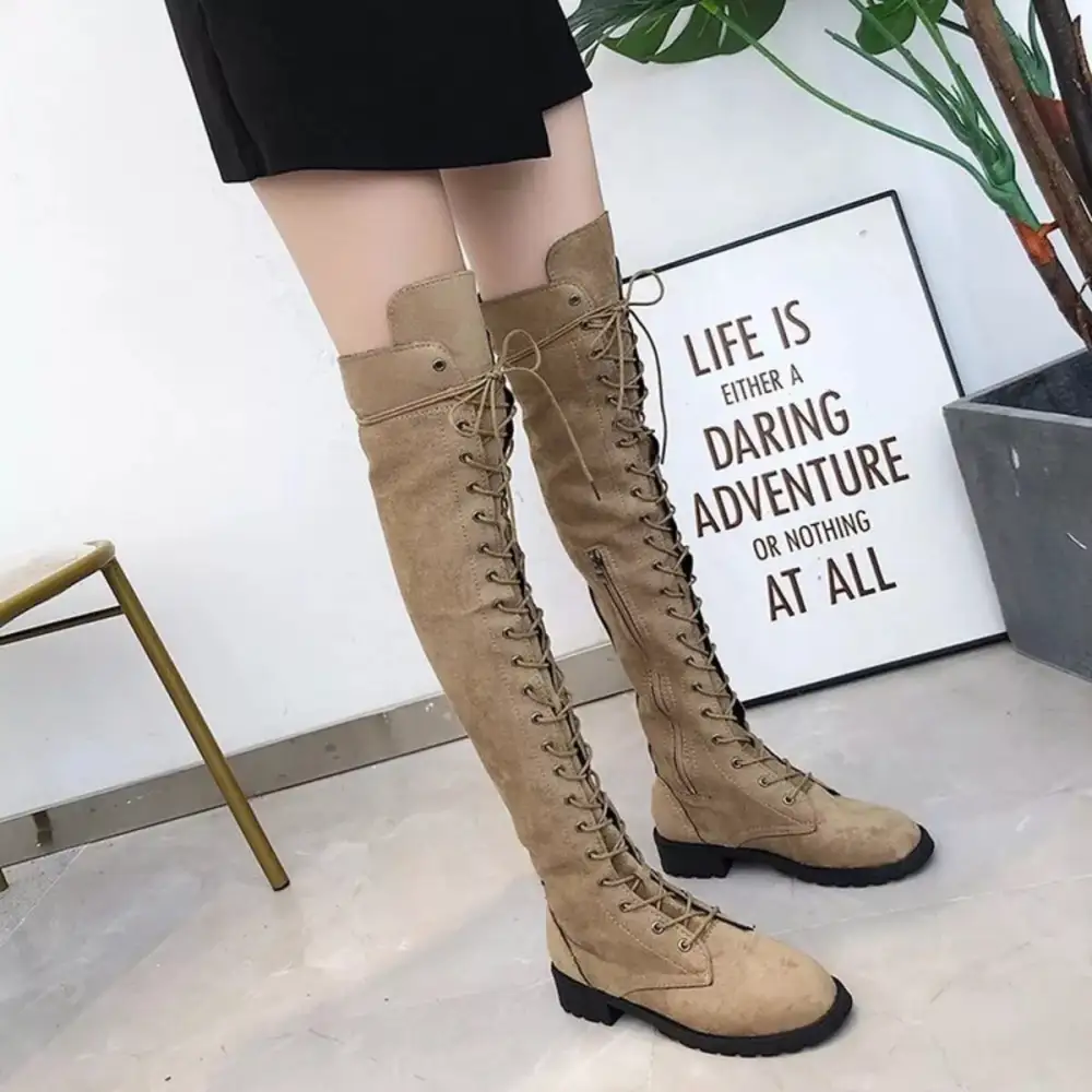 Lace Up Over the Knee Boots