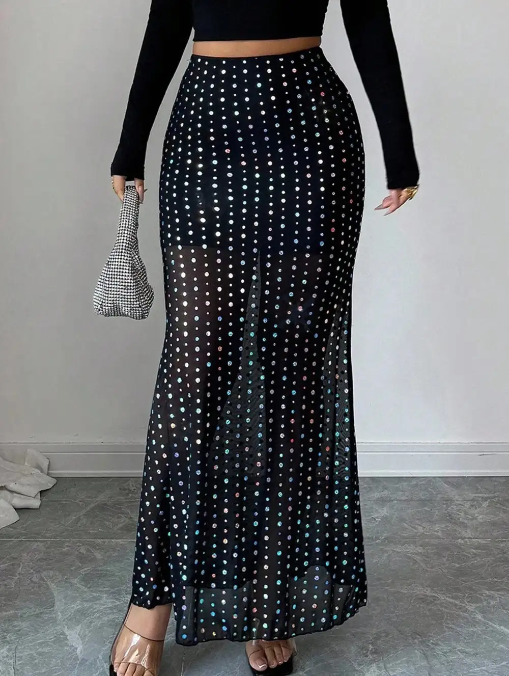 Mesh Midi Skirt