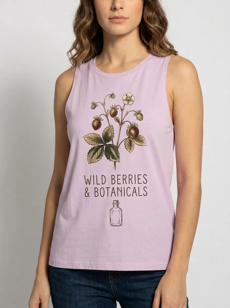 Women's Botanical Wild Berries Graphic Tank Top Sweatshirt