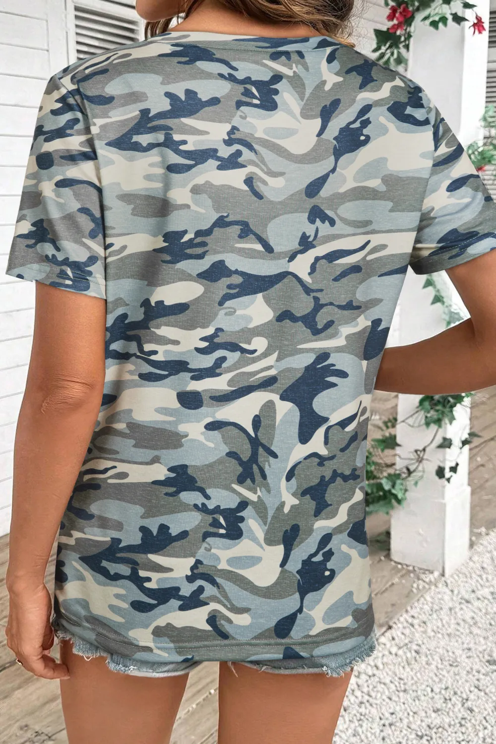 Green Camouflage Kentucky Crew Neck Top
