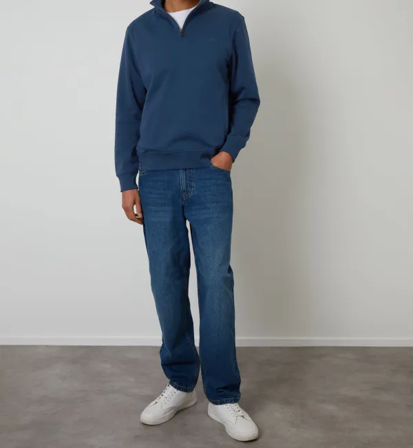 Men's Blue Quarter-Zip Sweatshirt
