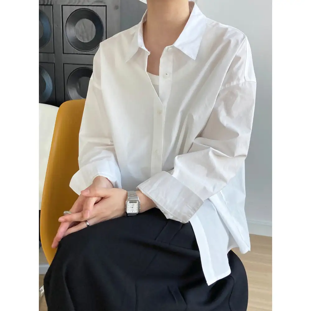 Simple Loose Fit Long Sleeve Shirt