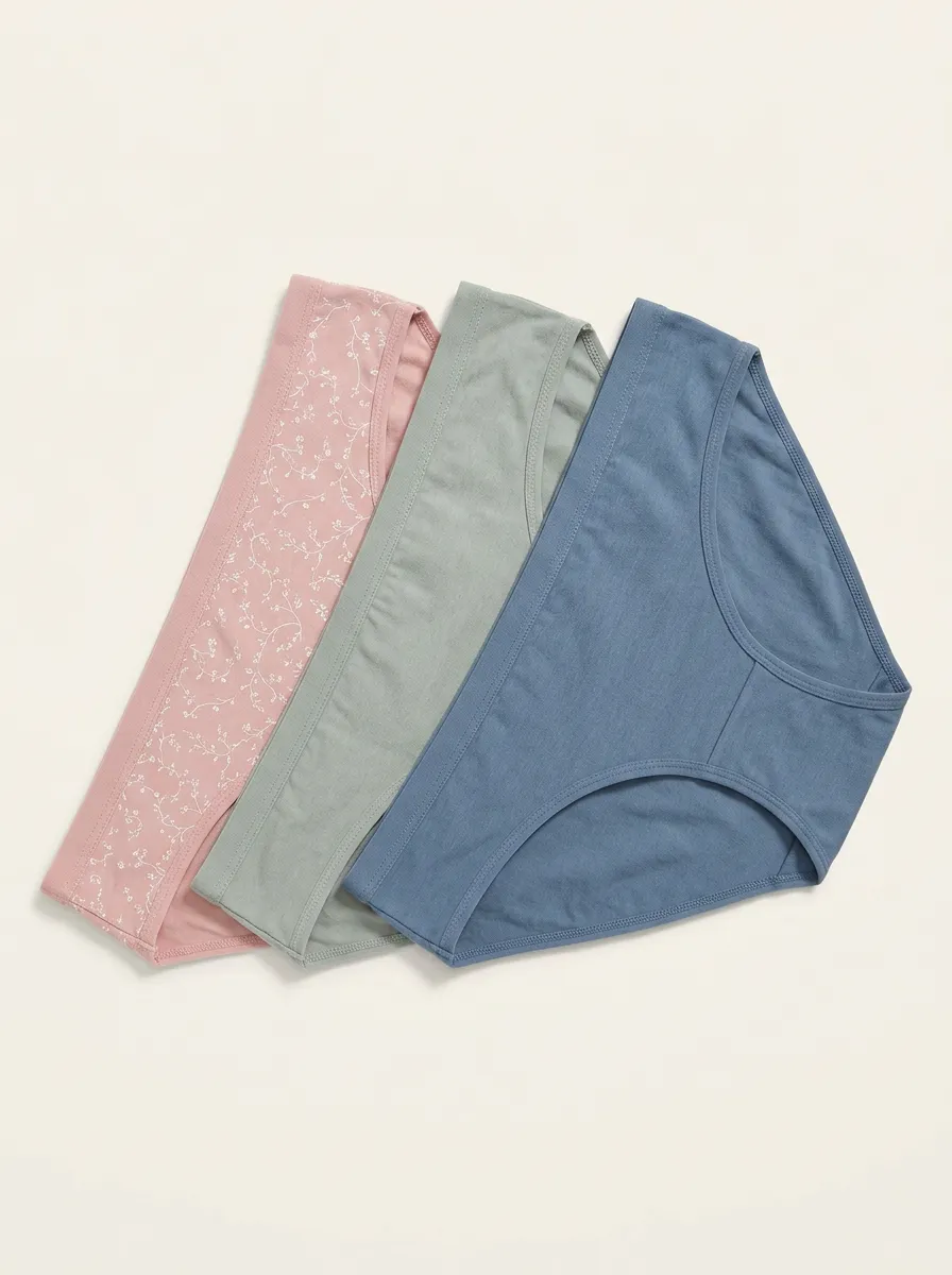 Minimalist Floral Women's Three-Piece Panty Set