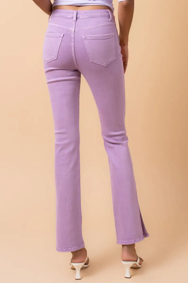 Women's Five Pocket Crossover Flare Stretch Denim Jeans