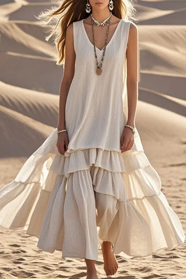 Flowing Sleeveless And Midi Skirt Set
