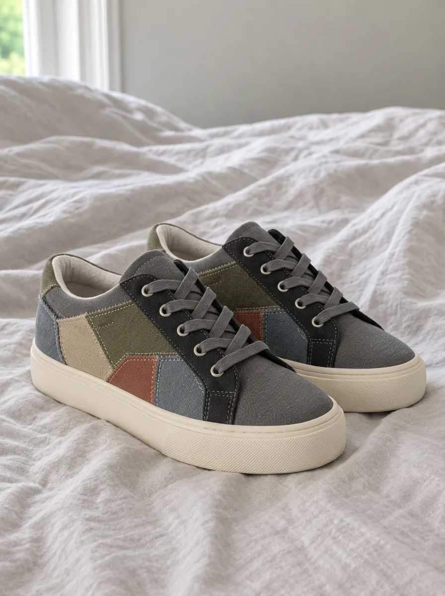 Men's Casual Casual Patchwork Patterned Canvas Shoes