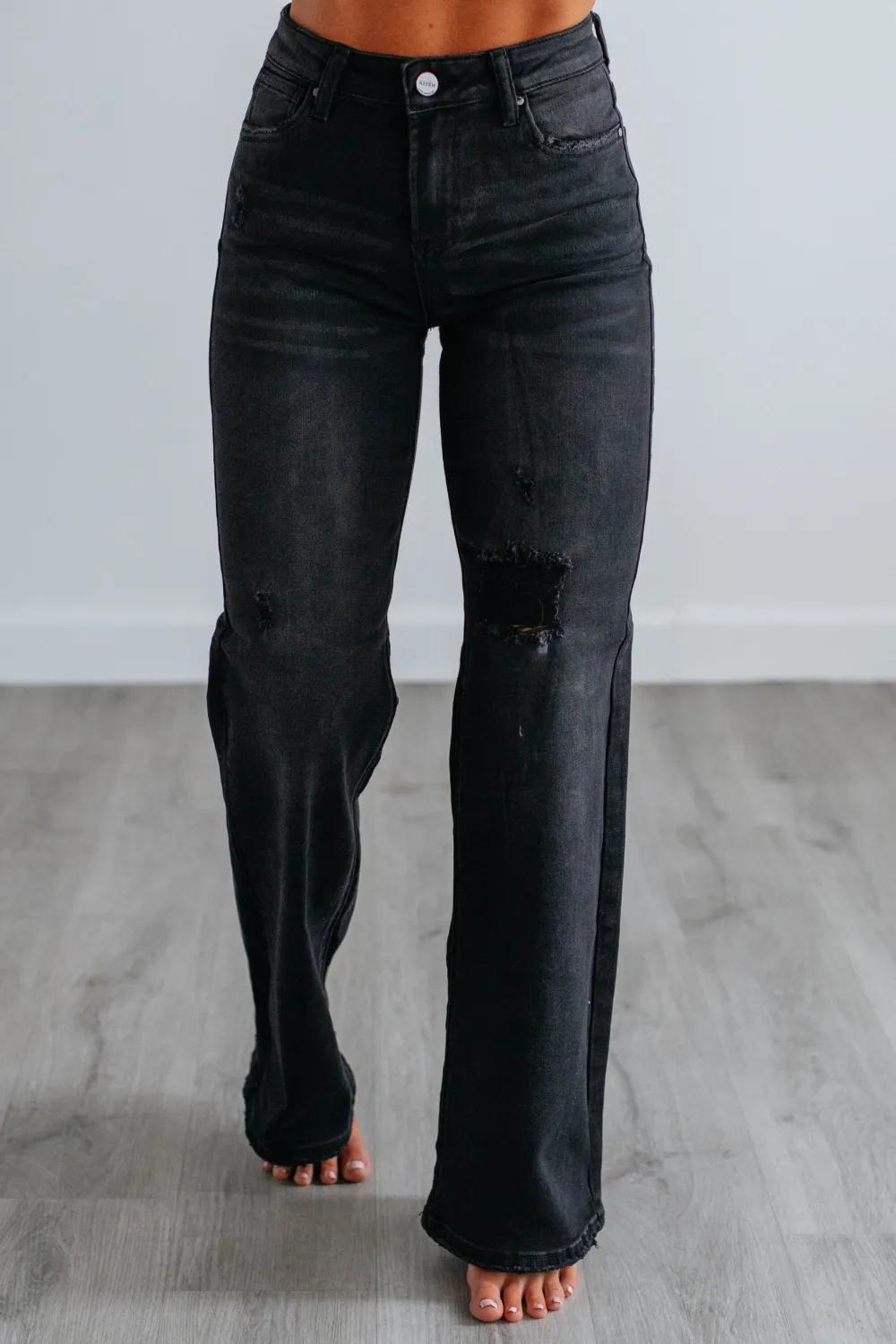 Women's High Rise Wide Leg Rayon Blend Jeans