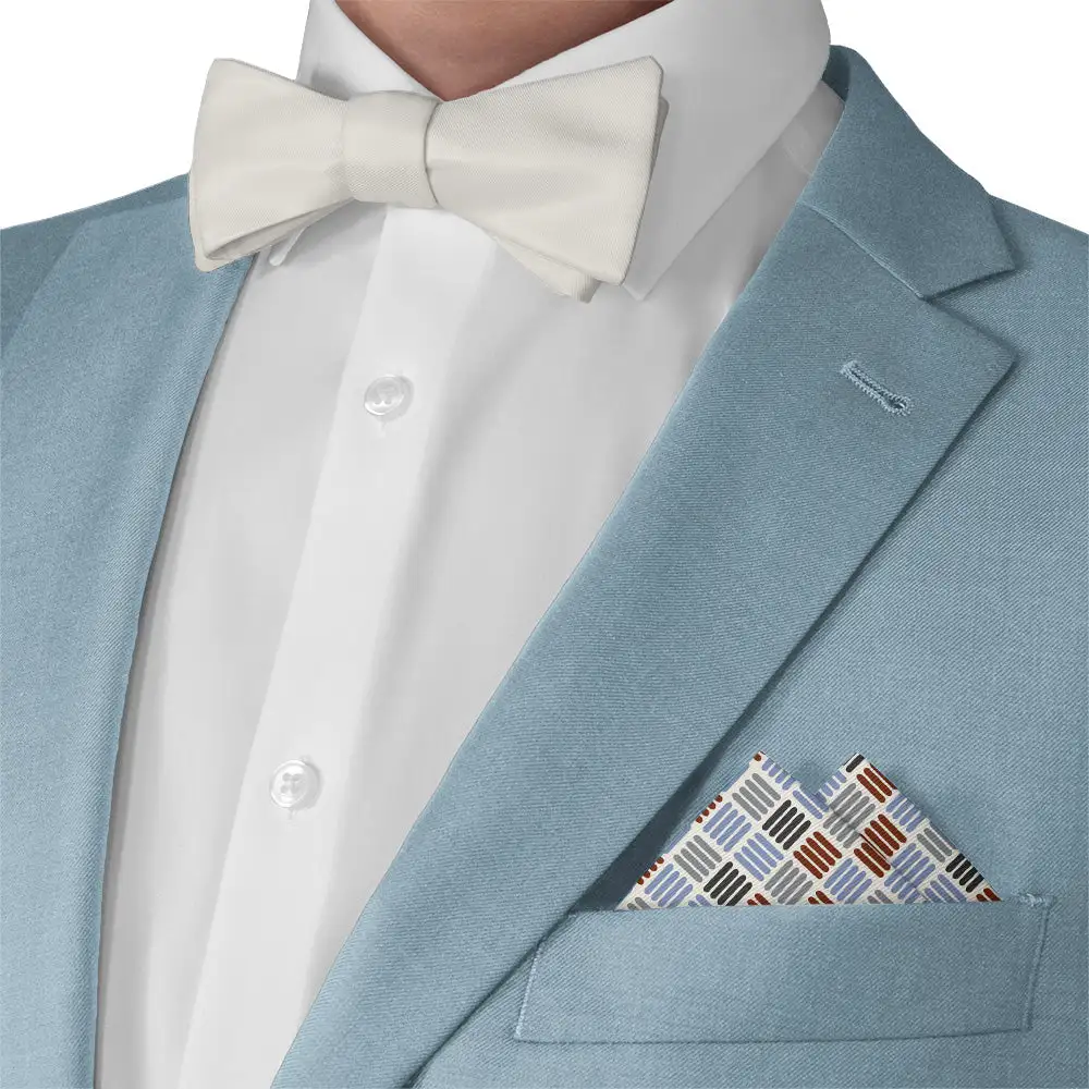 Elegant Sophisticated Geometric Plaid Pocket Square