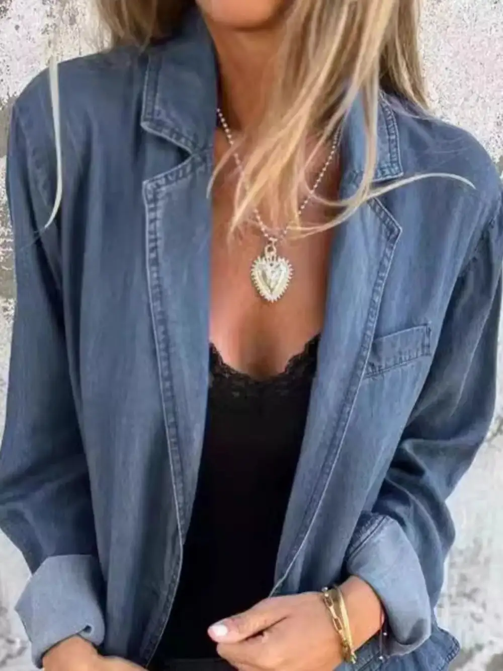Full Size Button Down Blazer Plus Size