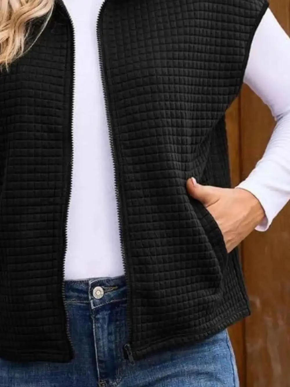 Zip-Up Vest Coat