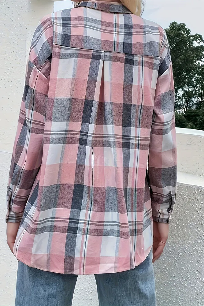 Pink Plaid Button Up Shirt