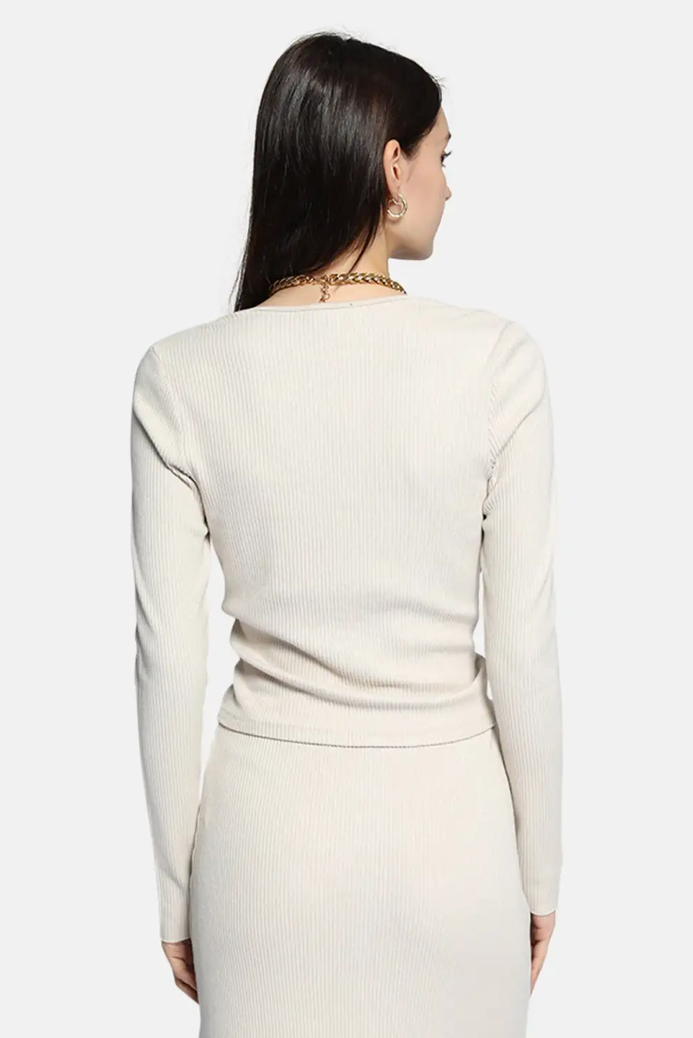 Long Sleeve Ribbed Cropped Long Sleeve Top