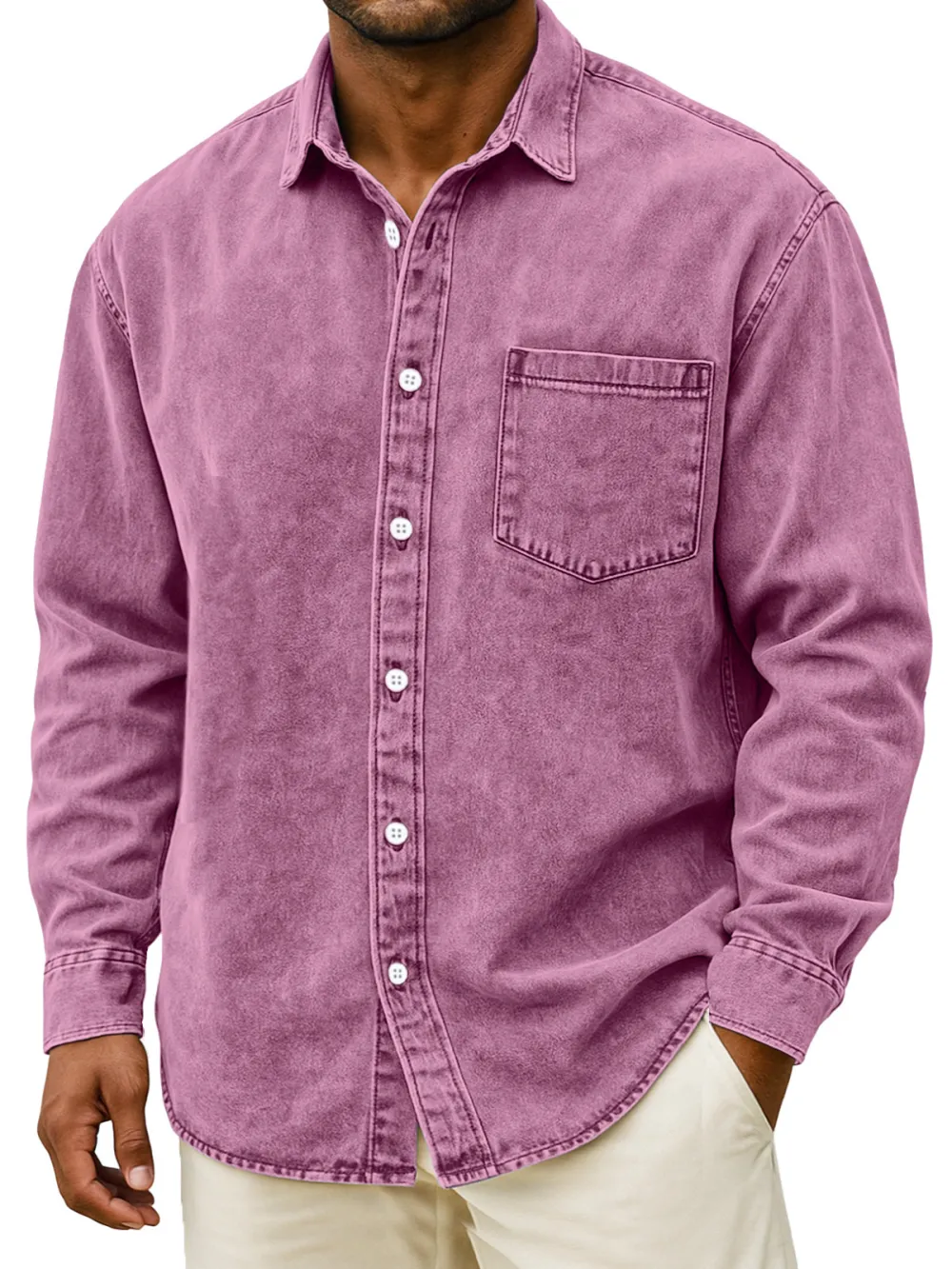 Tailored Long Sleeve Button Front Shirt