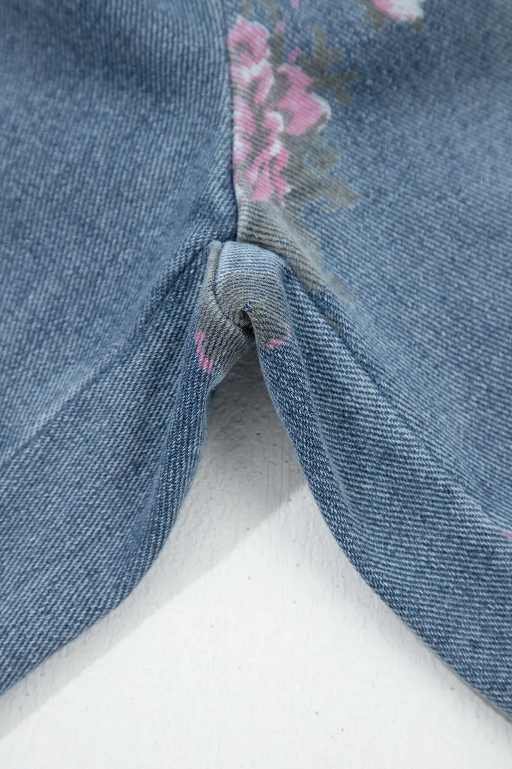 Light Blue Floral Pull On Jeans