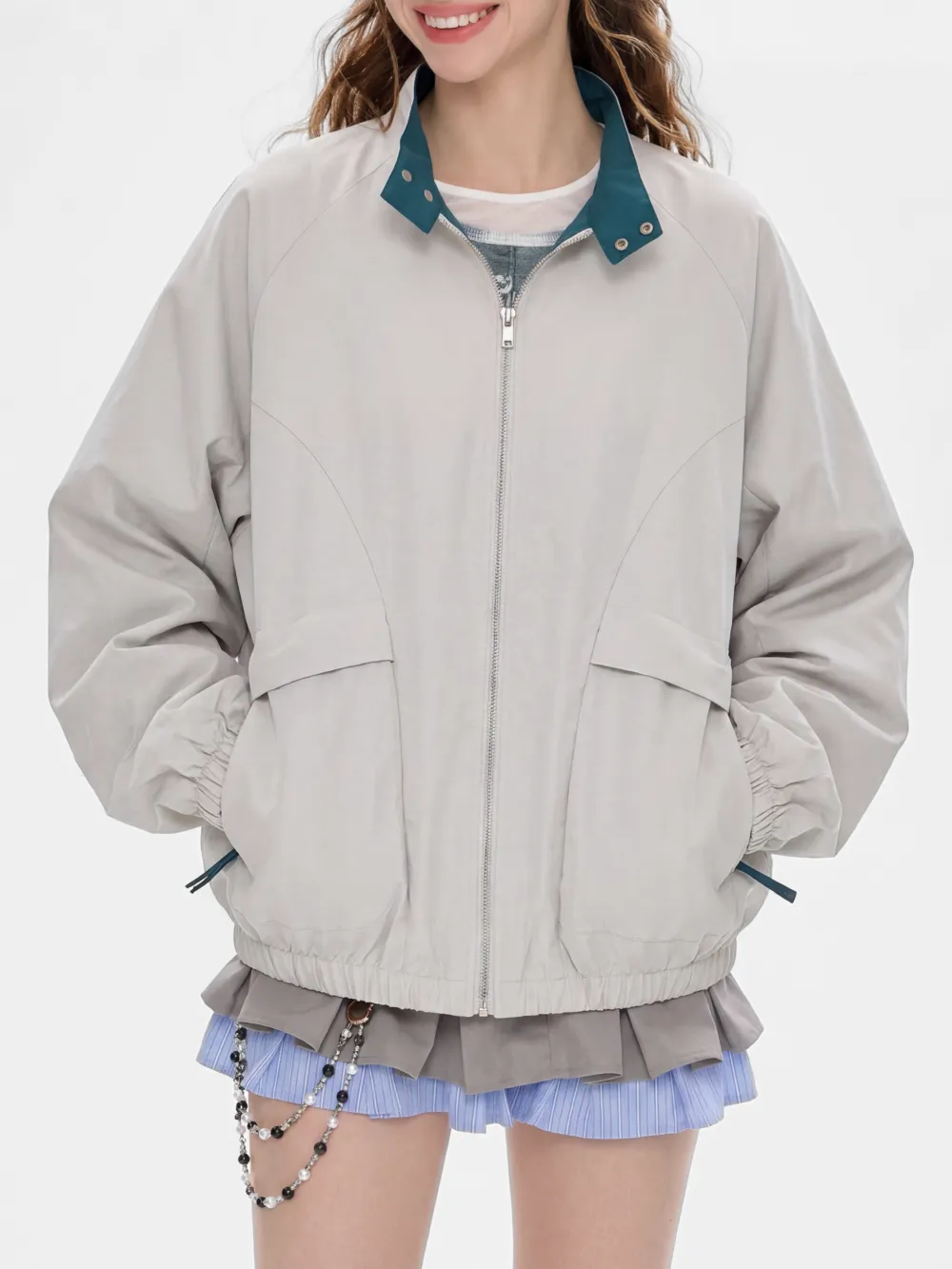 Alpine Utility Wind Resistant Stand Collar Color Block Outdoor Utility Jacket