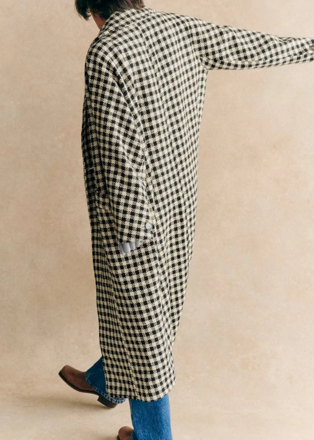 Long Checked Coat