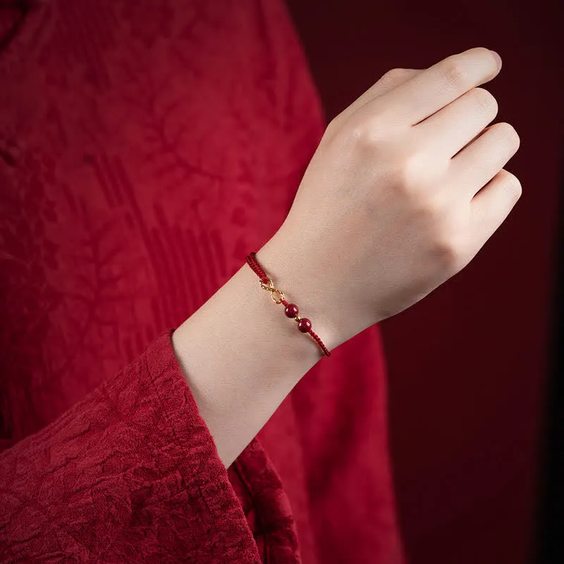 Cinnabar String Infinity Symbol Bracelet Anklet