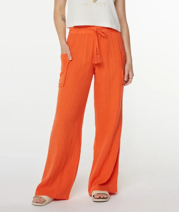 Orange Long Women's Casual Pants