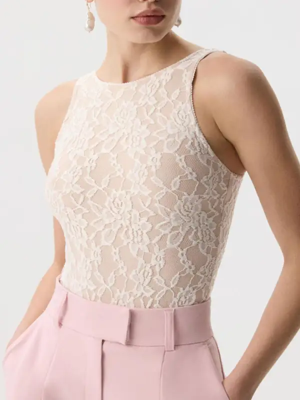 Lace Round Neck Tank