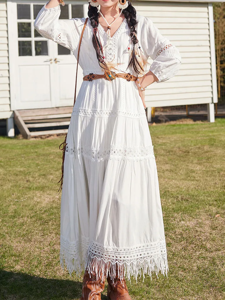 Embroidered Boho Bohemian Maxi Dress