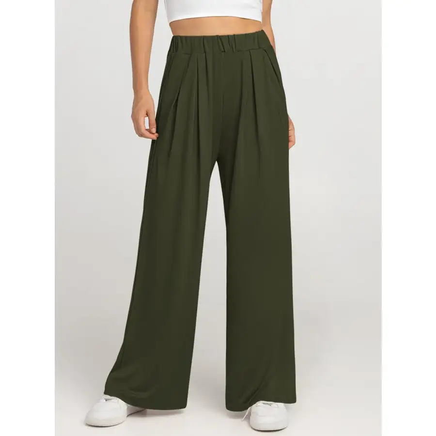 Weekend Elastic Waist Wide Leg Pants
