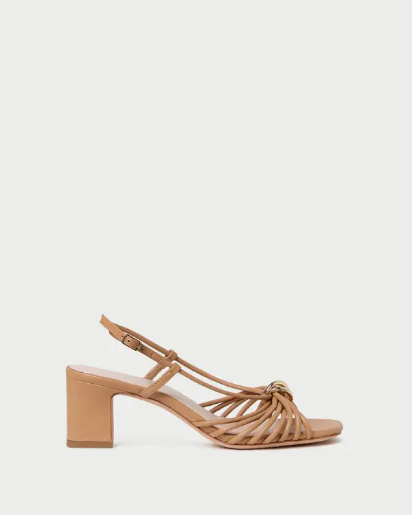 Leather Low Heel Sandals