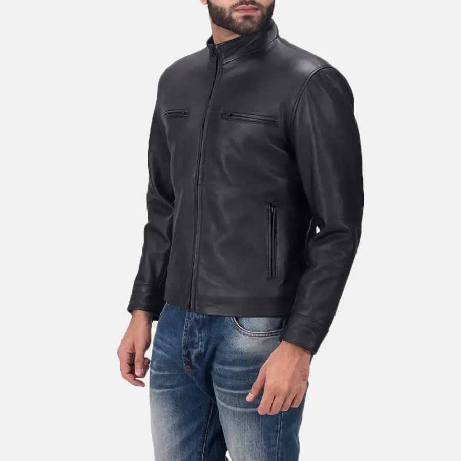 Men's Layered Biker Leather Jacket