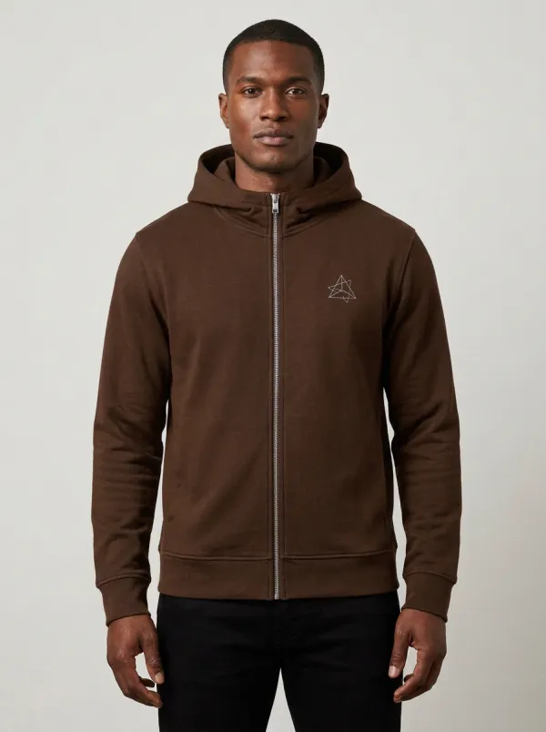 Men's Geometric Star Graphic Full-Zip Hoodie
