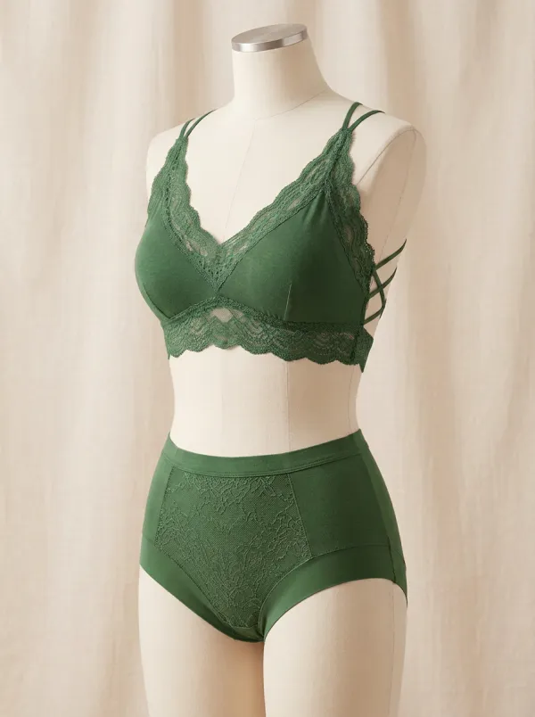Essential Floral Lace Trimmed Bralette Top