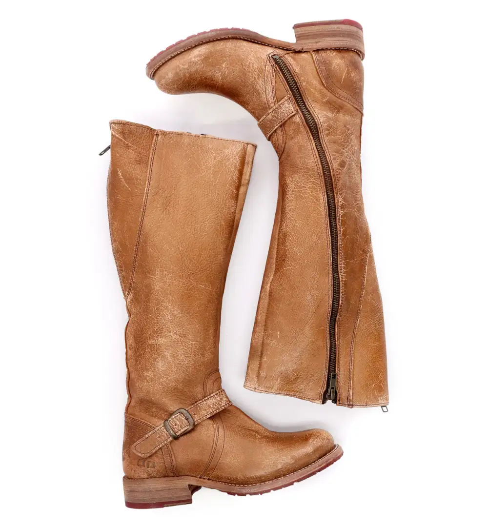 Buckled Layered Riding Boots