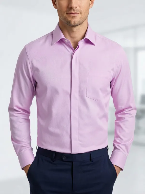 Men's Modern Solid Dress Shirt