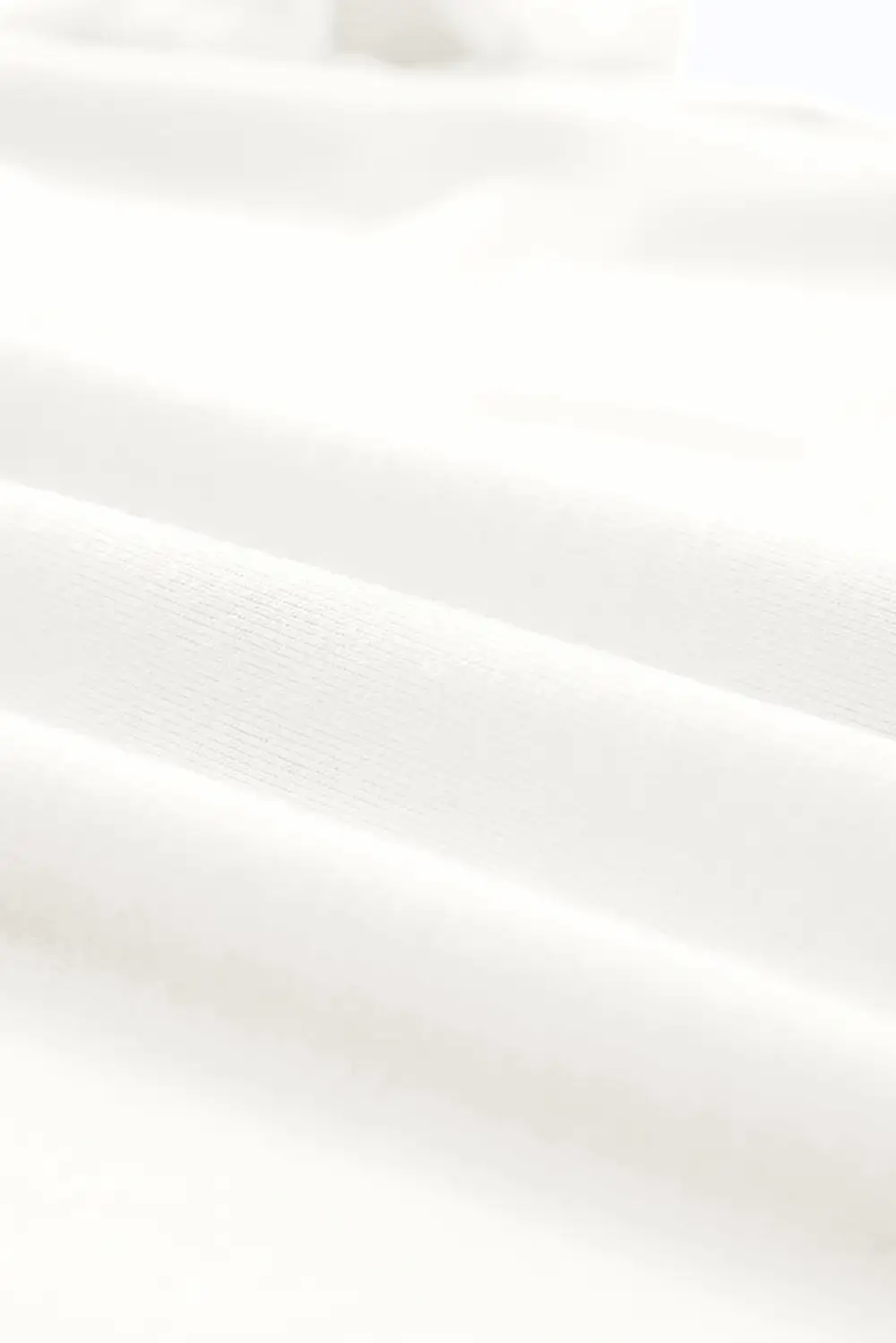 White Casual Plain Crew Neck