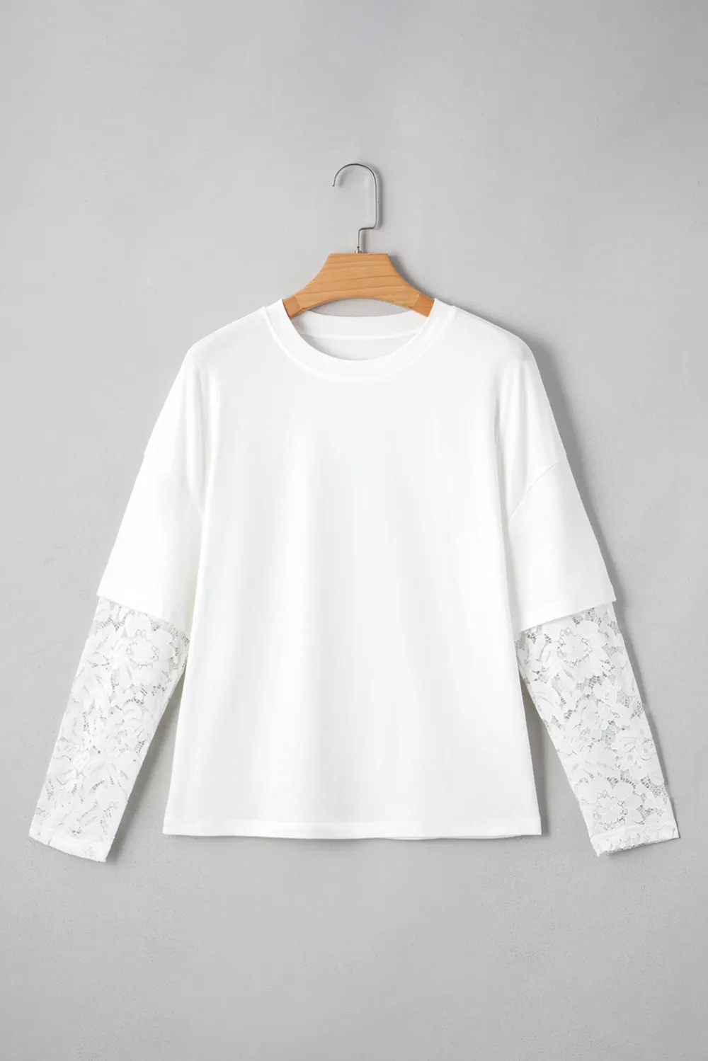 White Lace Long Sleeve Insert Tee