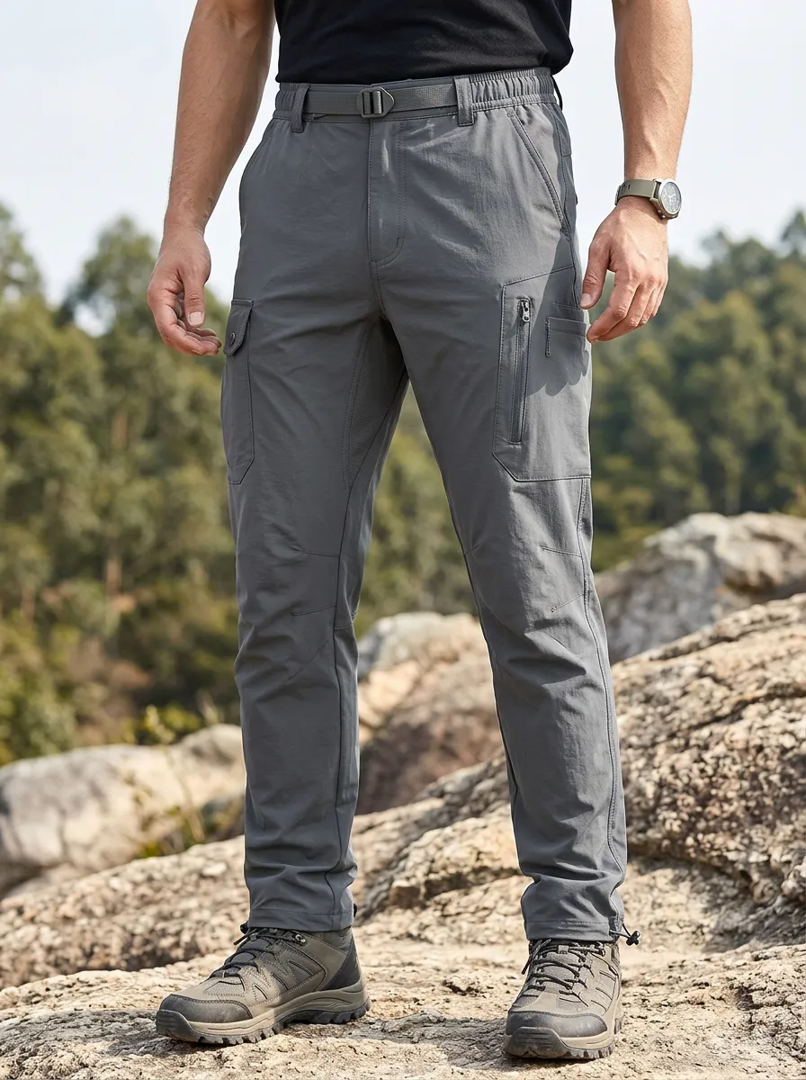 Men's Multi-Pocket Quick-Dry Travel Zip-Pocket Cargo Pants