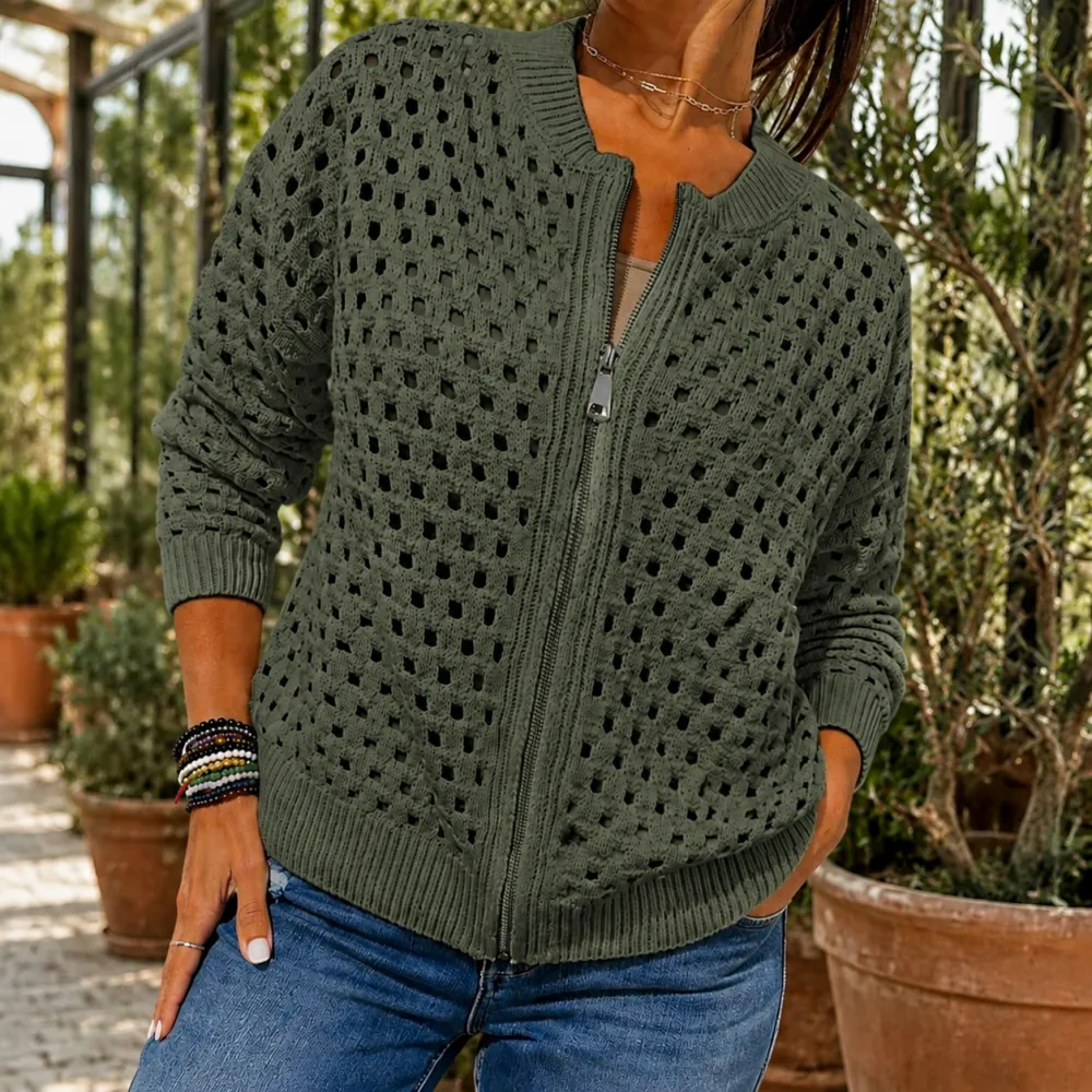 Open-Knit Polished Sweater