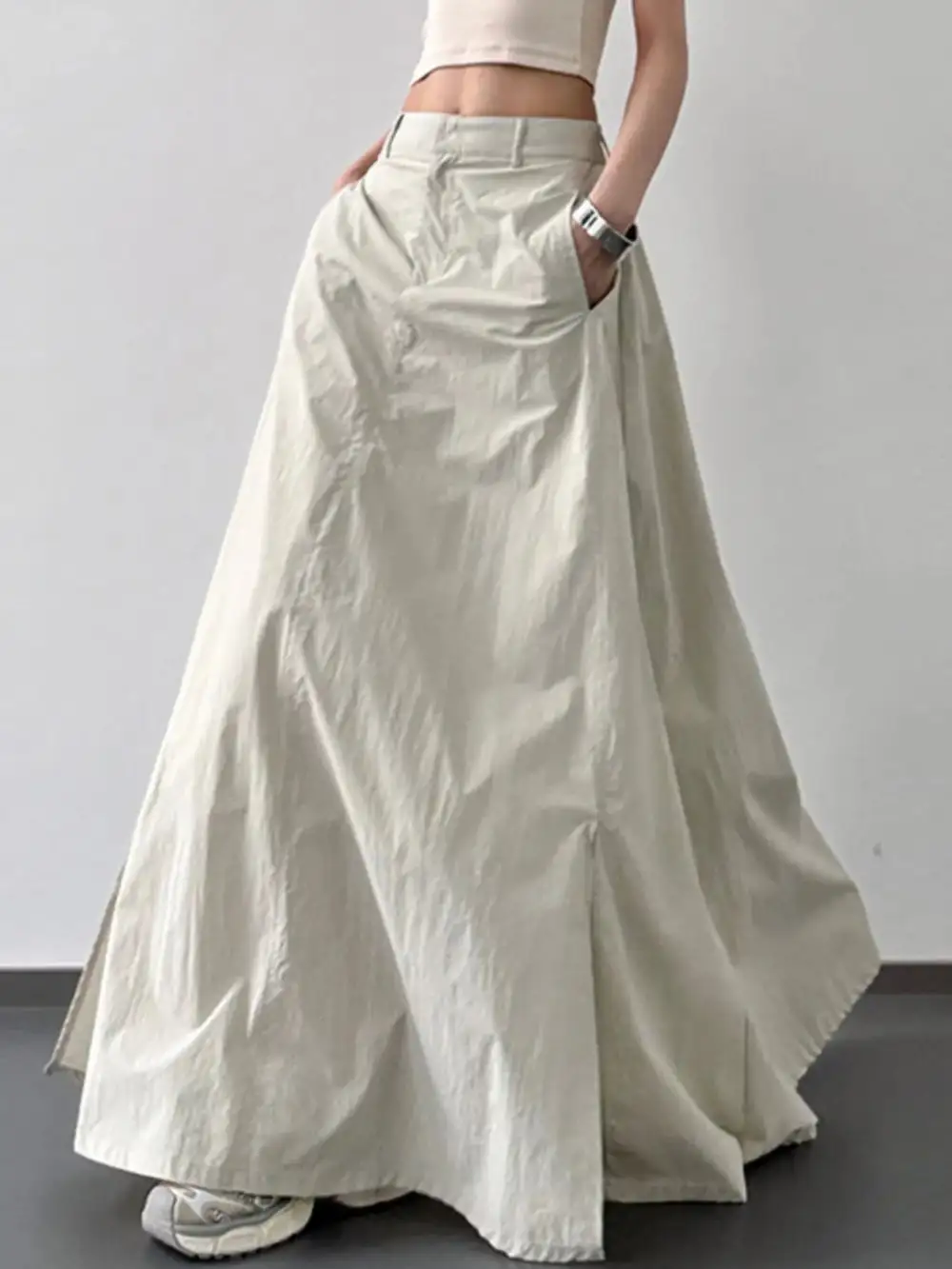 High Waisted Slit Maxi Skirt